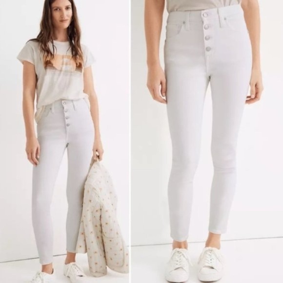 Madewell High-Rise Skinny-Crop White Jeans NWOT - Picture 1 of 13